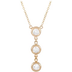 LB Exclusive 14 Karat Yellow Gold 0.35 Carat Diamond Pendant Necklace