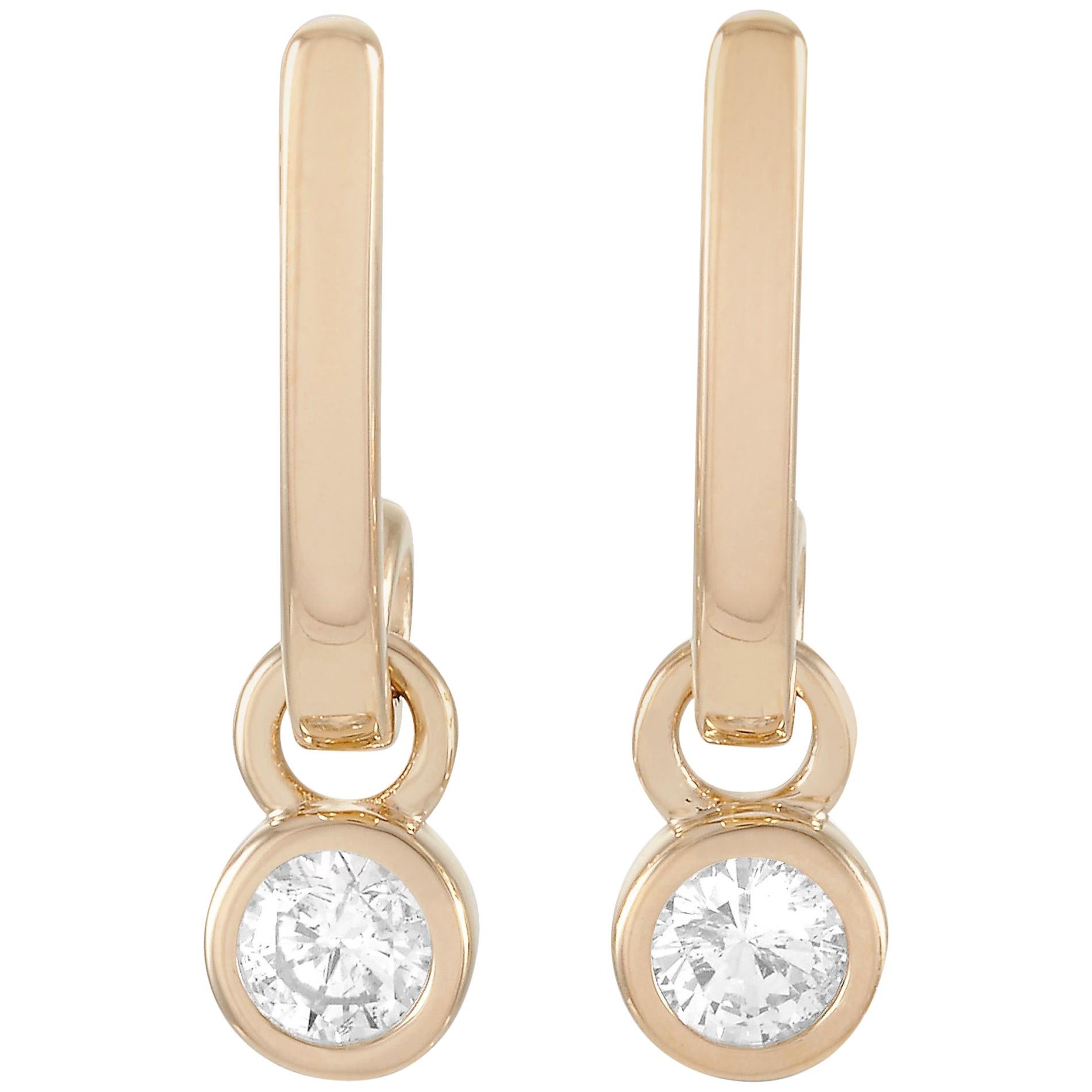 LB Exclusive Boucles d'oreilles en or jaune 14 carats avec diamants de 0,40 carat