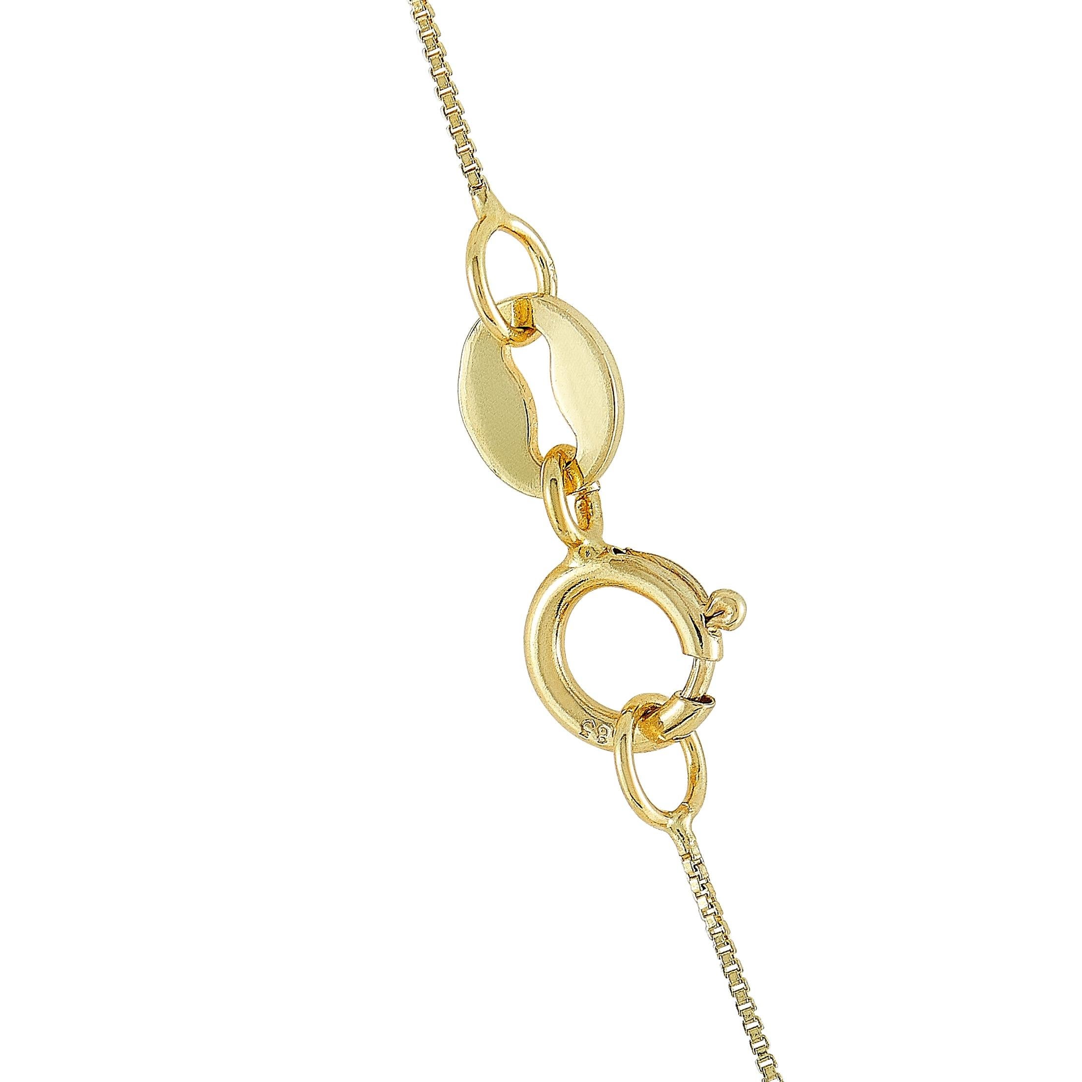 Round Cut LB Exclusive 14 Karat Yellow Gold 0.50 Carat Diamond Cross Pendant Necklace