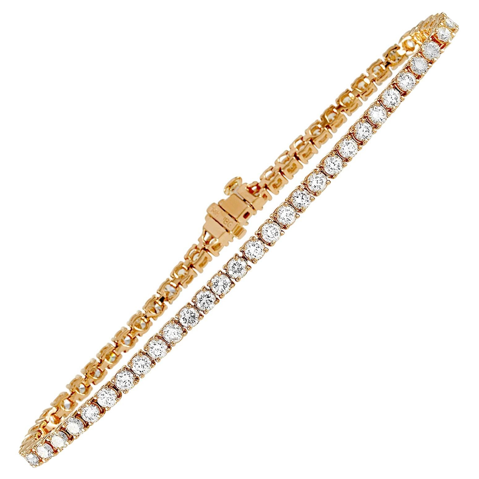 LB Exclusive 14 Karat White Gold 9.29 Carat Diamond Tennis Bracelet at