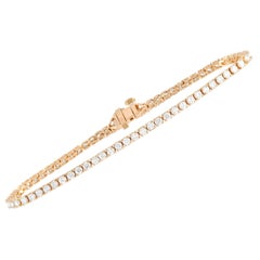 LB Exclusive 14 Karat Yellow Gold 5.00 Carat Diamond Tennis Bracelet