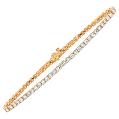 LB Exclusive 14 Karat Yellow Gold 5.61 Carat Diamond Tennis Bracelet