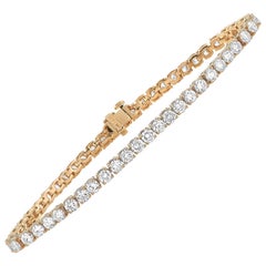 LB Exclusive 14 Karat Yellow Gold 7.34 Carat Diamond Tennis Bracelet