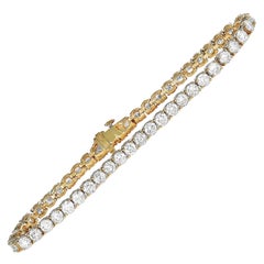 LB Exclusive 14 Karat Yellow Gold 9.34 Carat Diamond Tennis Bracelet