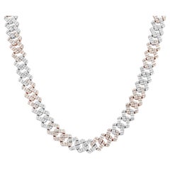LB Exclusive 14K Rose and White Gold 14.48 Ct Diamond Necklace