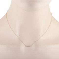 LB Exclusive 14k Rose Gold 0,10 Karat Diamant Bar Halskette