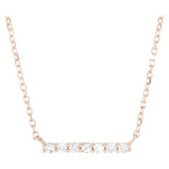 LB Exclusive 14k Rose Gold 0.10 Carat Diamond Bar Necklace