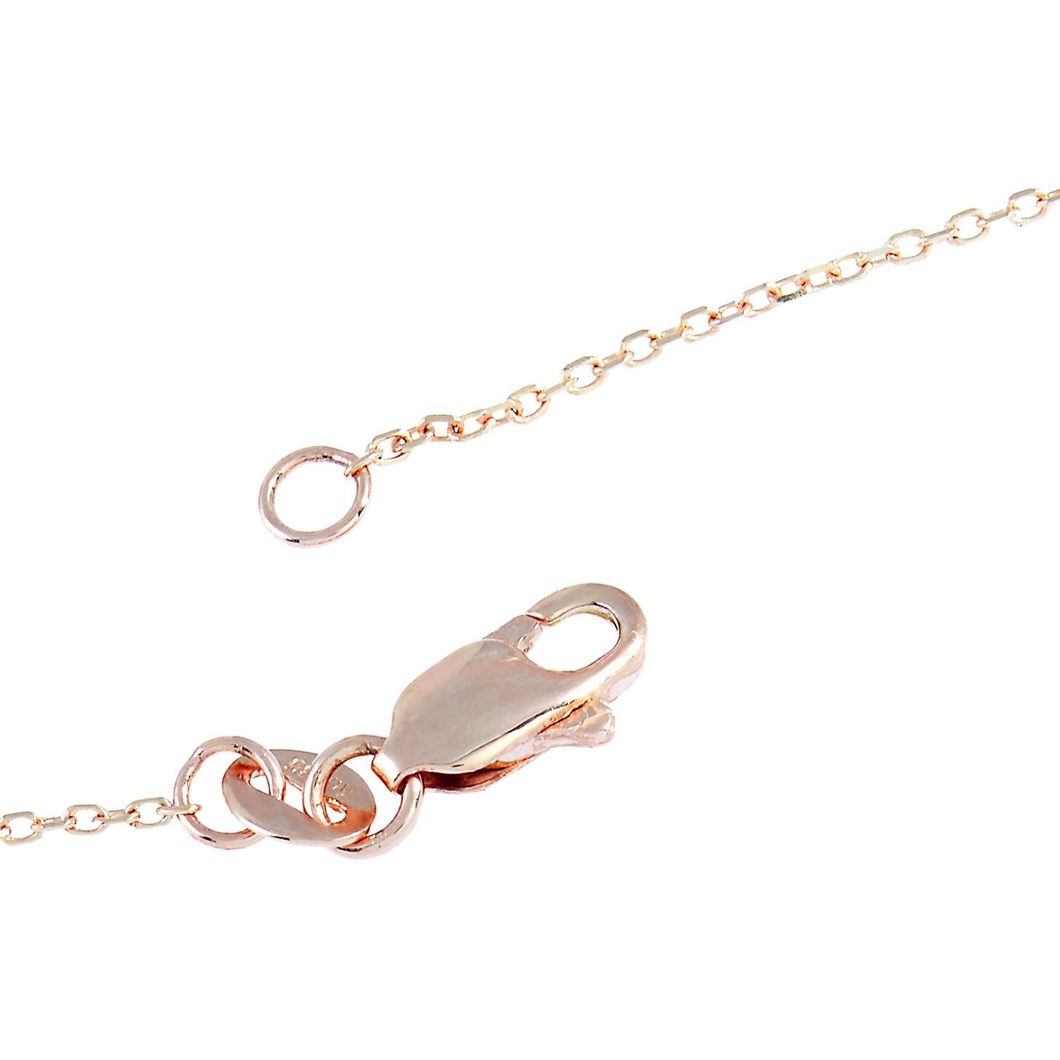 Round Cut LB Exclusive 14 Karat Rose Gold 0.10 Carat Diamond Love Pendant Necklace For Sale