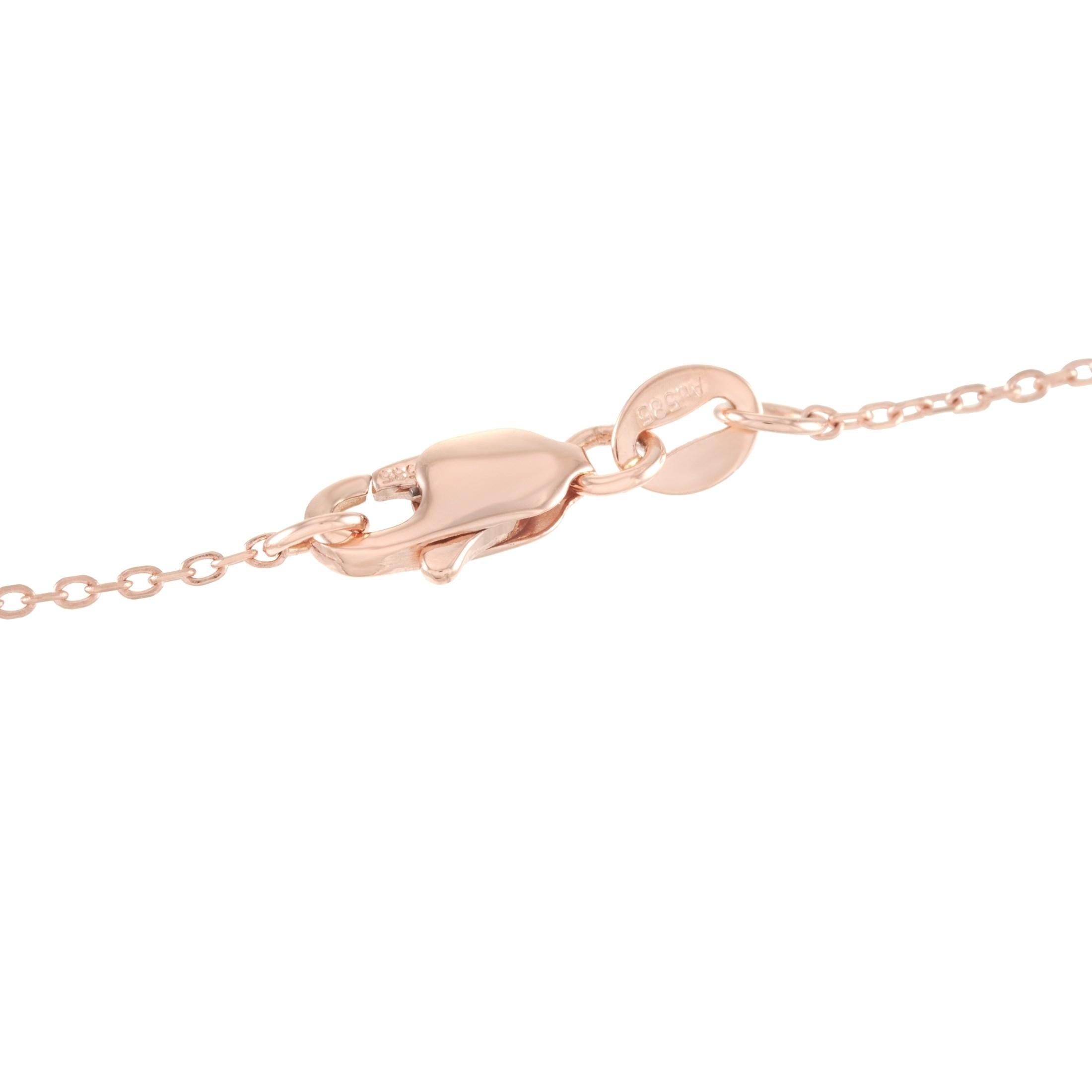 Taglio misto Collana con diamanti da 0,10 carati in oro rosa 14K Exclusive LB in vendita