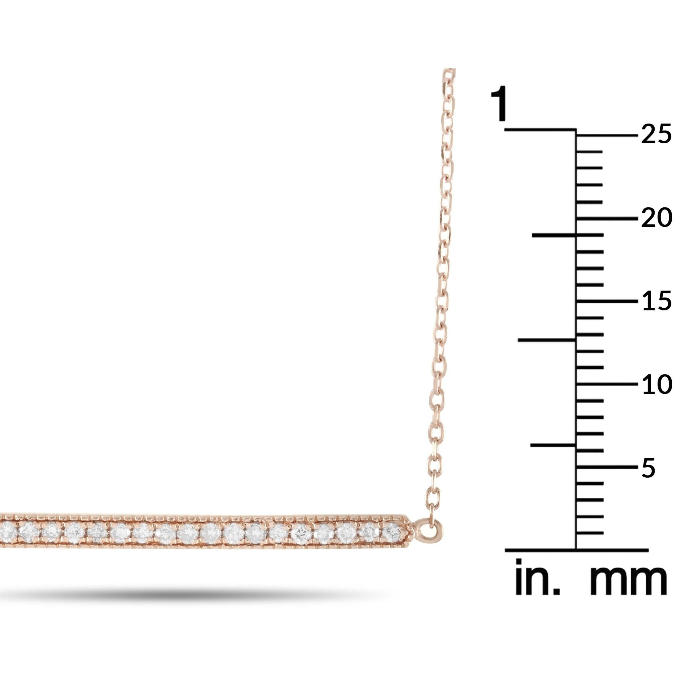 Collana con diamanti da 0,10 carati in oro rosa 14K Exclusive LB In condizioni Nuovo in vendita a Southampton, PA