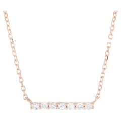 Lb Exclusive 14k Rose Gold 0.10 Carat Diamond Bar Necklace