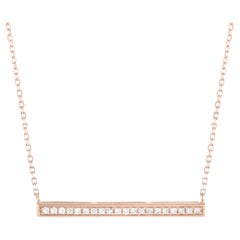 LB Exclusive 14k Rose Gold 0.10 Carat Diamond Bar Necklace
