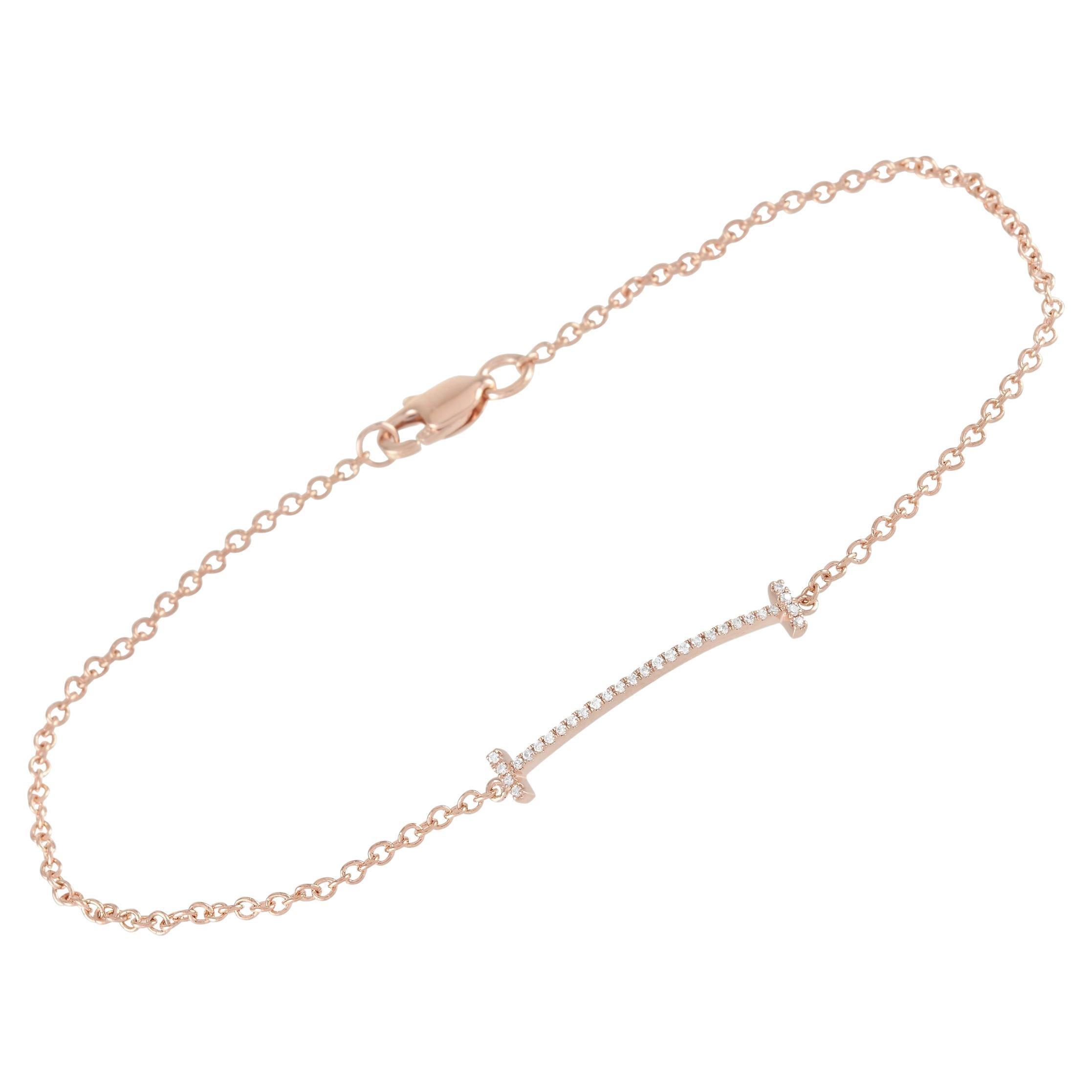 LB Exclusive 14k Rose Gold 0.10 Carat Diamond Bracelet