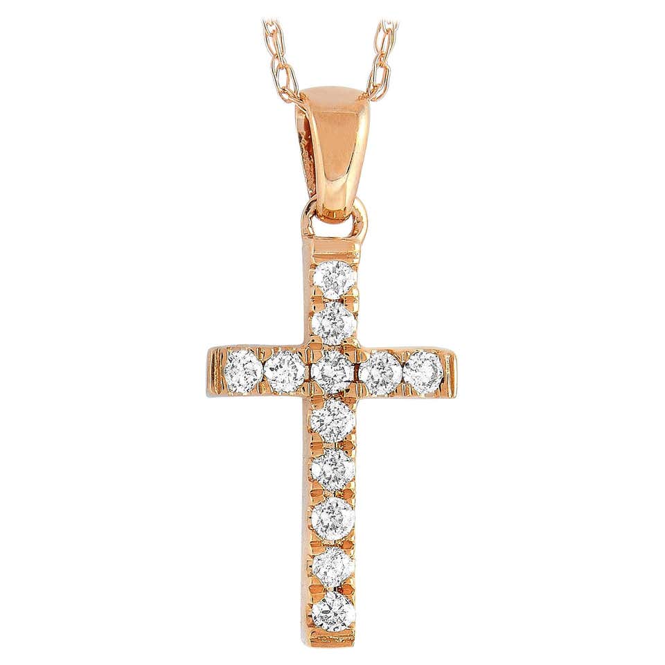 Small gold cross with diamonds Clearance
