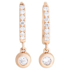 LB Exclusive 14k Rose Gold 0.15 Carat Diamond Drop Earrings
