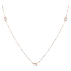 LB Exklusive 14 Karat Roségold Halskette mit 0,15 Karat Diamanten