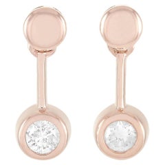 Boucles d'oreilles en or rose 14 carats 0,16 ct de diamants, exclusivit LB