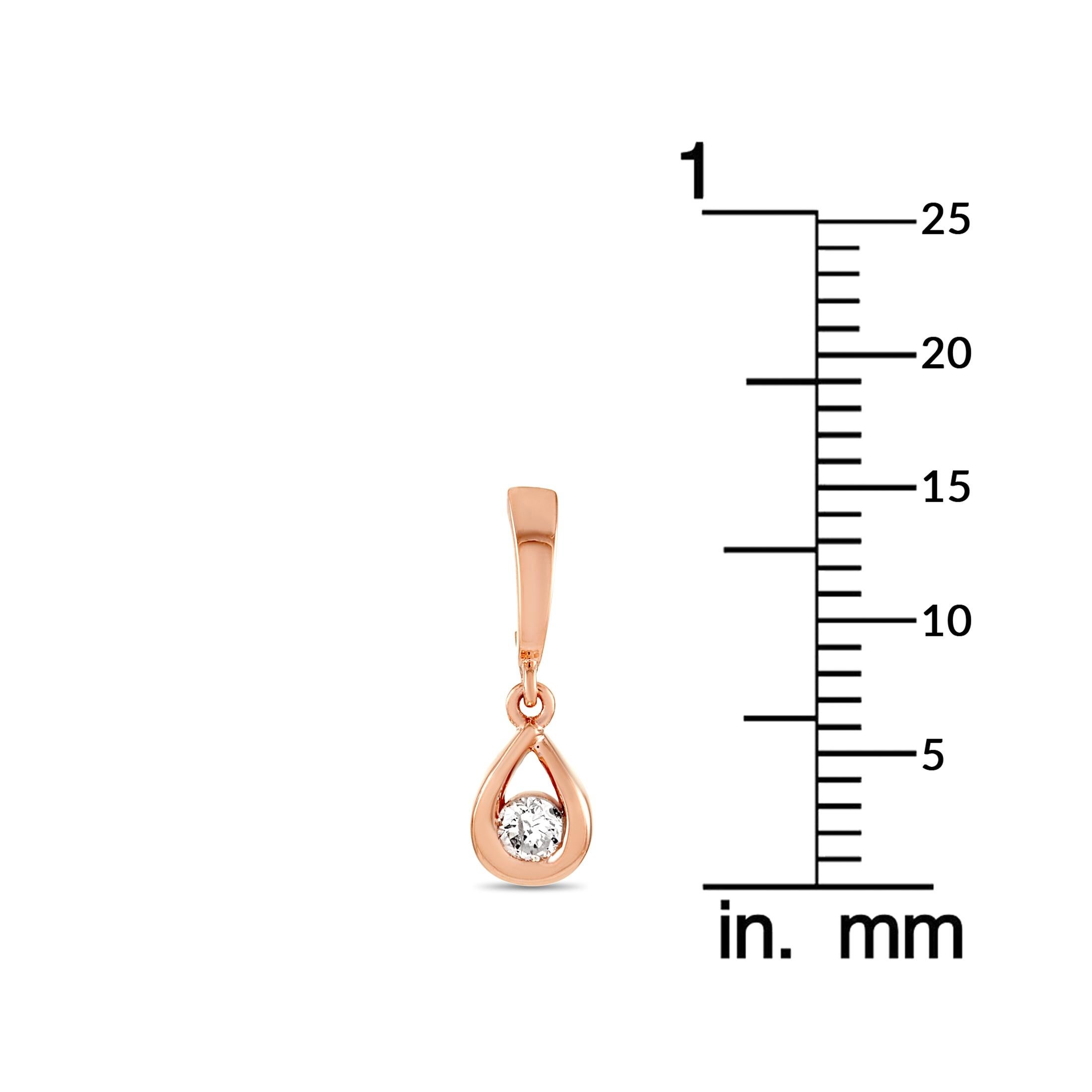 Round Cut LB Exclusive 14k Rose Gold 0.20 Carat Diamond Earrings For Sale