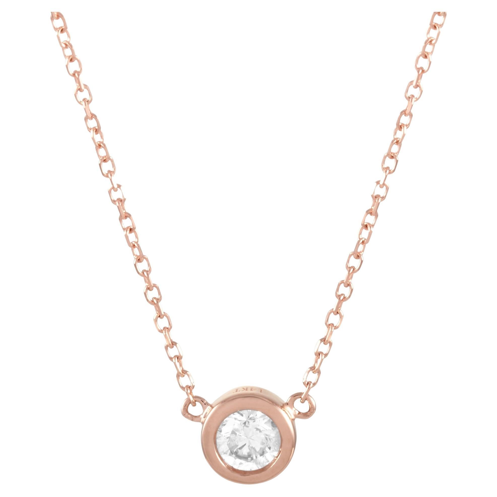 LB Exclusive 14k Rose Gold 0.20 Carat Diamond Necklace