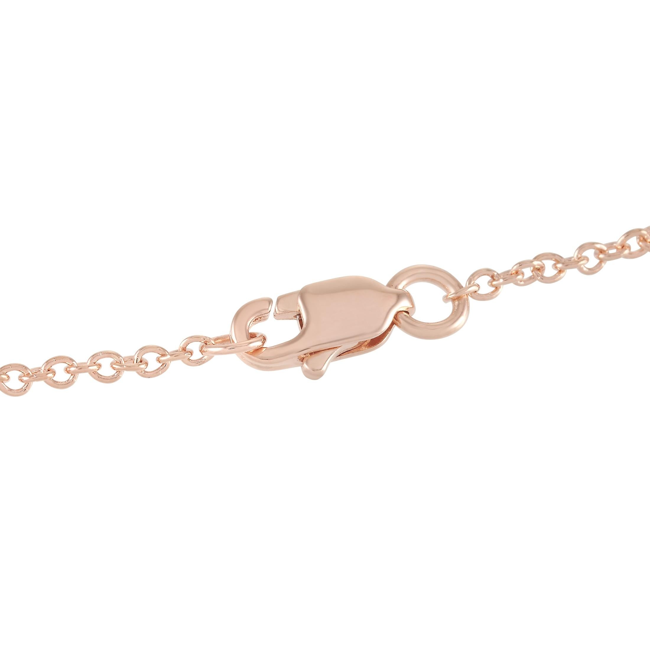 Taille ronde LB Exclusive Bracelet en or rose 14 carats avec diamants 0,25 carat en vente