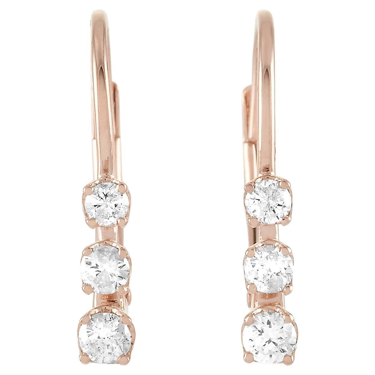 LB Exclusive 14K Rose Gold 0.25 Ct Diamond Earrings