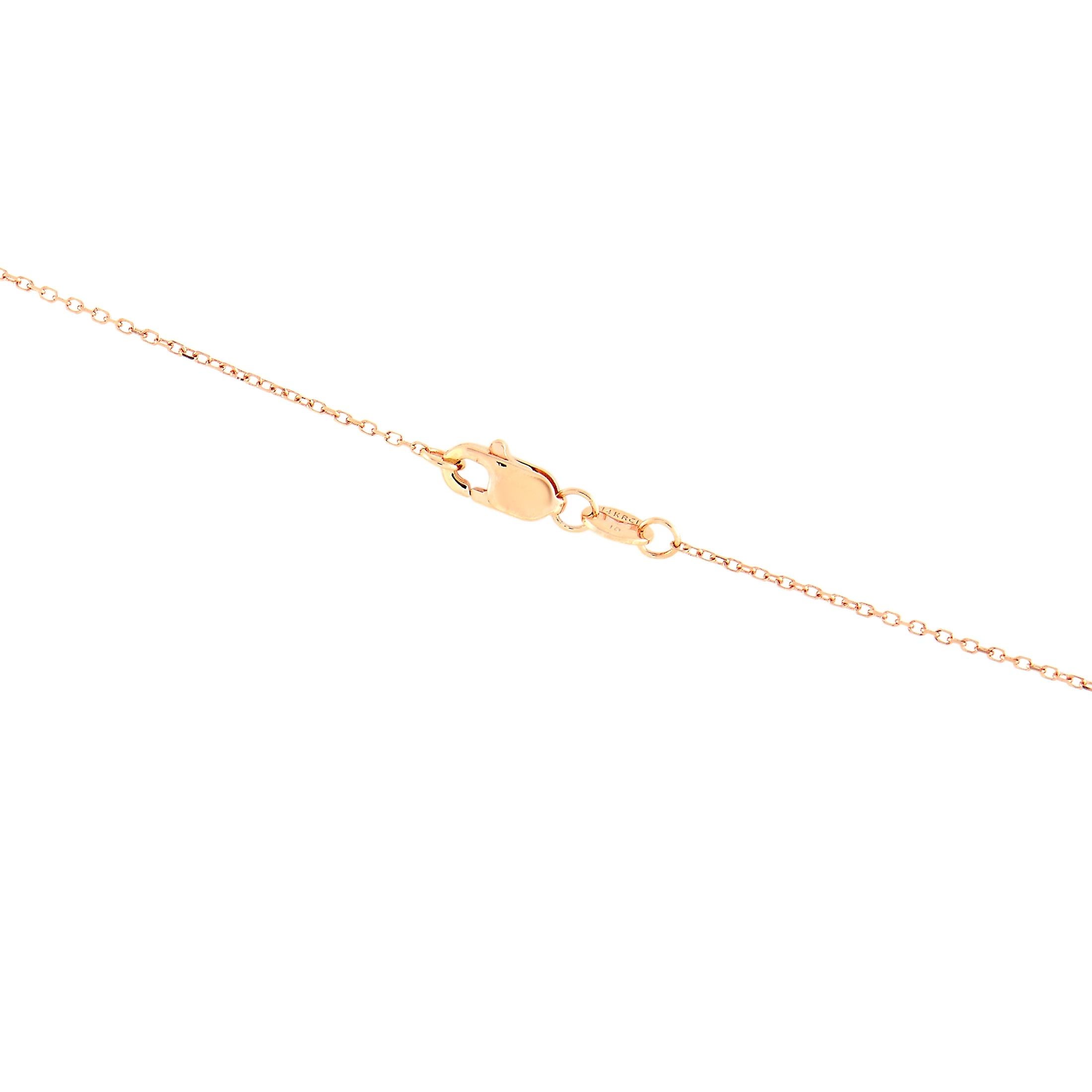 Round Cut LB Exclusive 14 Karat Rose Gold 0.25 Carat Diamond Pendant Necklace For Sale