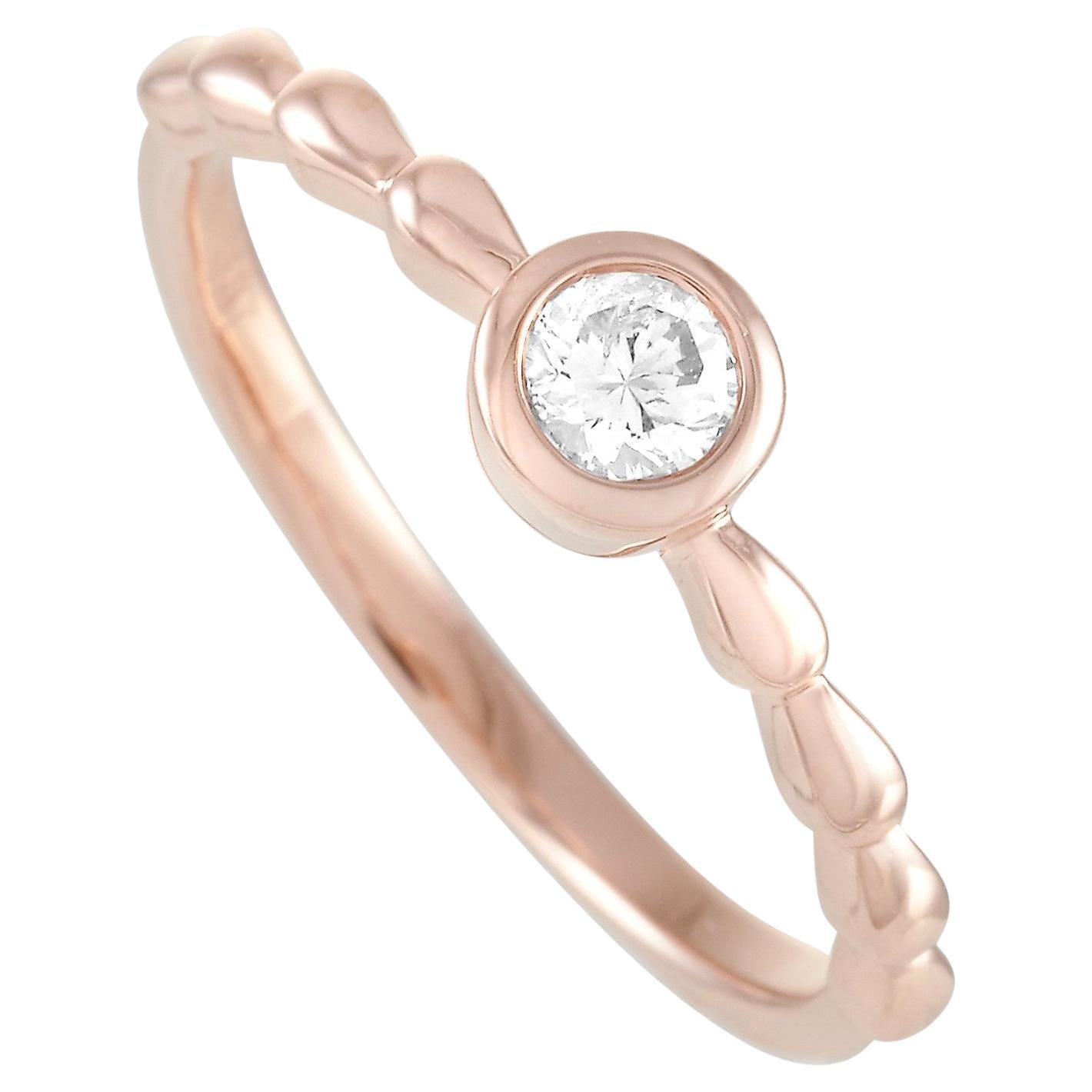 LB Exclusive Anillo de diamantes de 0,25 qt en oro rosa de 14 quilates
