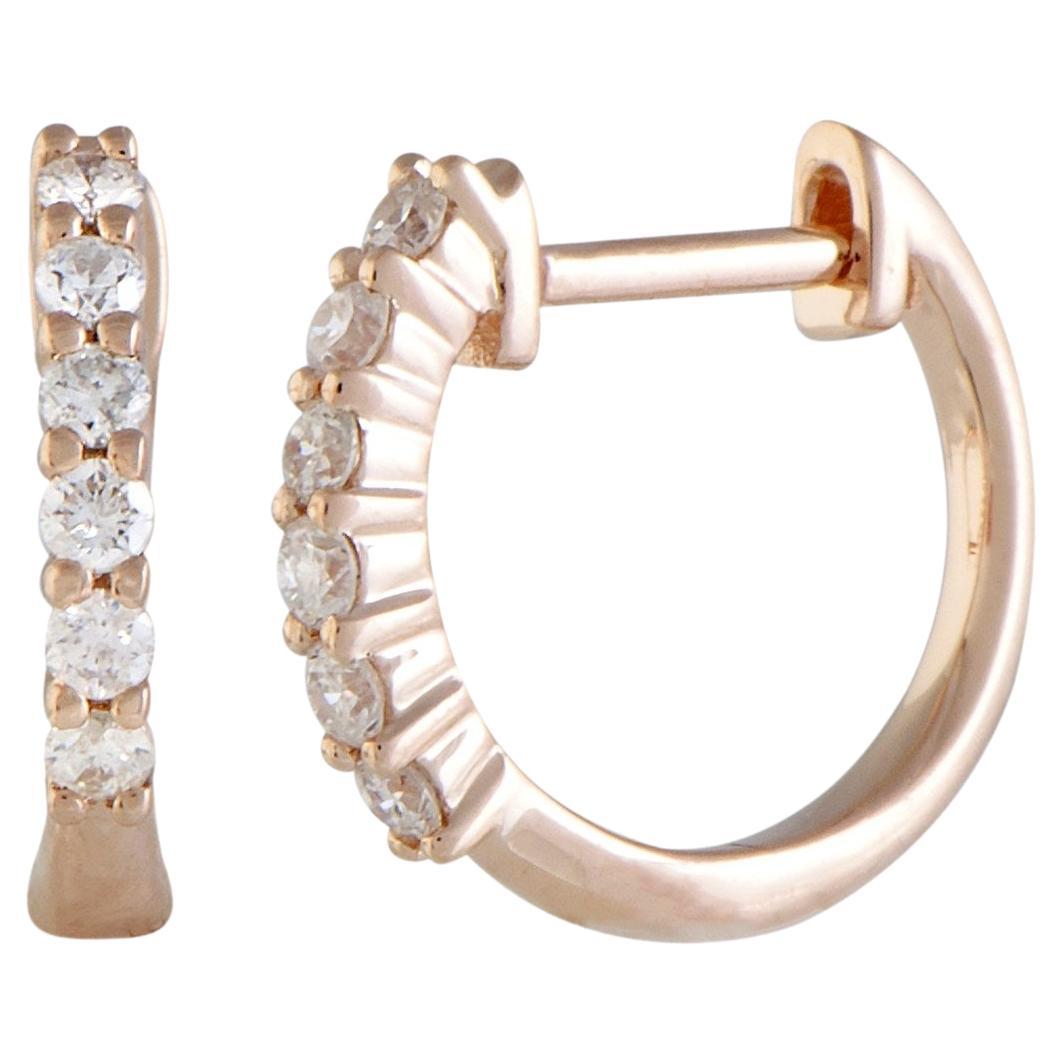 LB Exclusive 14K Rose Gold 0.25 ct Diamond Small Hoop Earrings