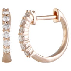 LB Exclusive 14K Rose Gold 0.25 ct Diamond Small Hoop Earrings