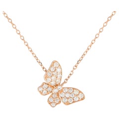 LB Exclusive 14K Rose Gold 0.25ct Diamond Butterfly Necklace