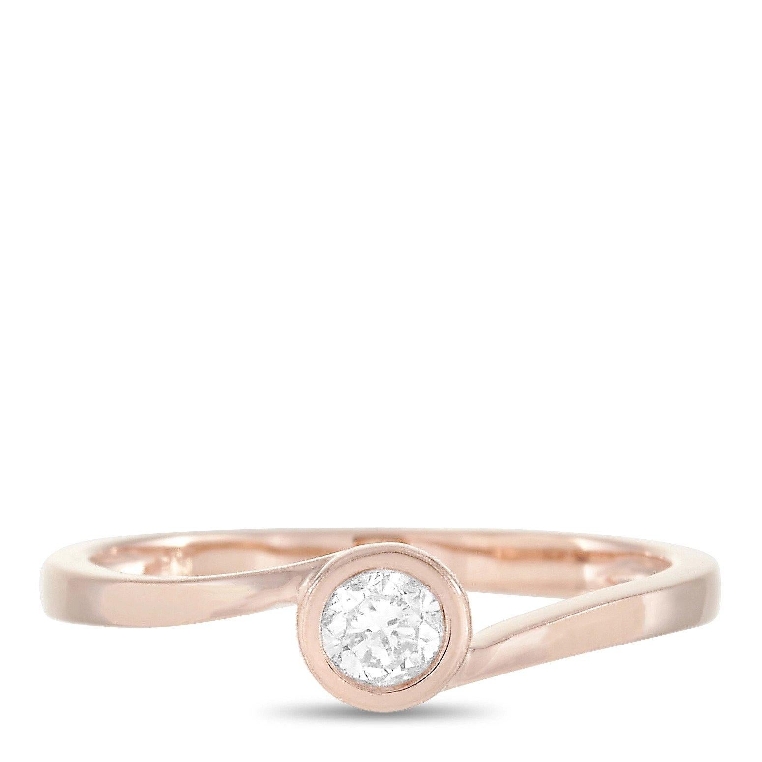 LB Exclusive 14K Rose Gold 0.26 Ct Diamond Ring In New Condition For Sale In Southampton, PA