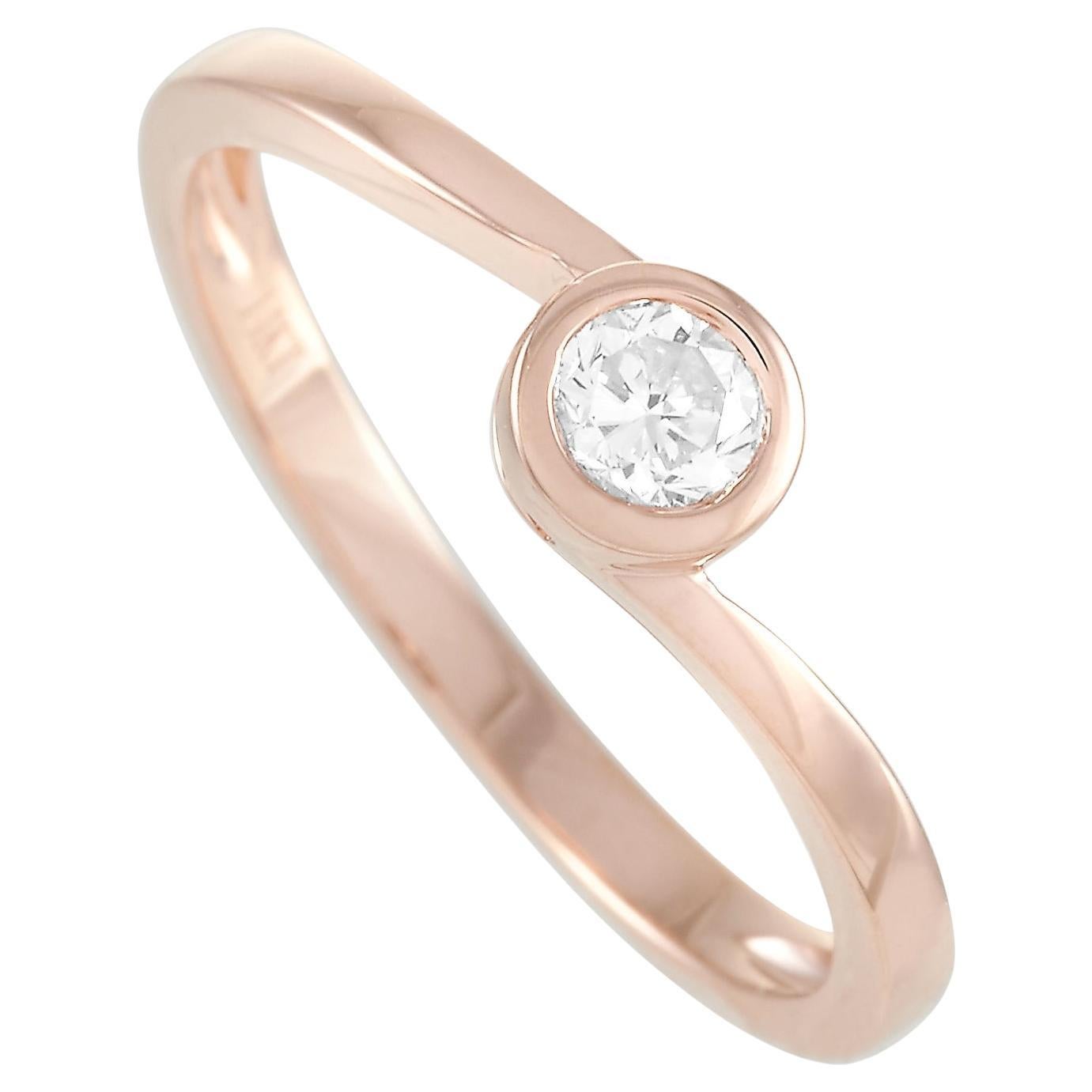 LB Exclusive Bague en or rose 14 carats avec diamants 0,26 carat