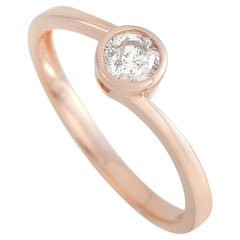 LB Exclusive Bague solitaire en or rose 14 carats avec diamants 0,26 carat