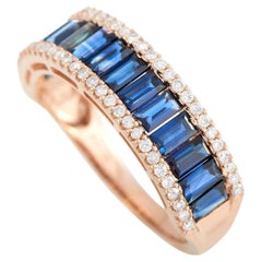 LB Exclusive 14K Rose Gold 0.30 Ct Diamond and Sapphire Ring