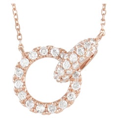 LB Exclusive 14k Rose Gold 0.39 Ct Diamond Pendant Necklace