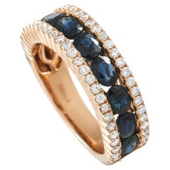 LB Exclusive 14K Rose Gold 0.48ct Diamond and Sapphire Ring