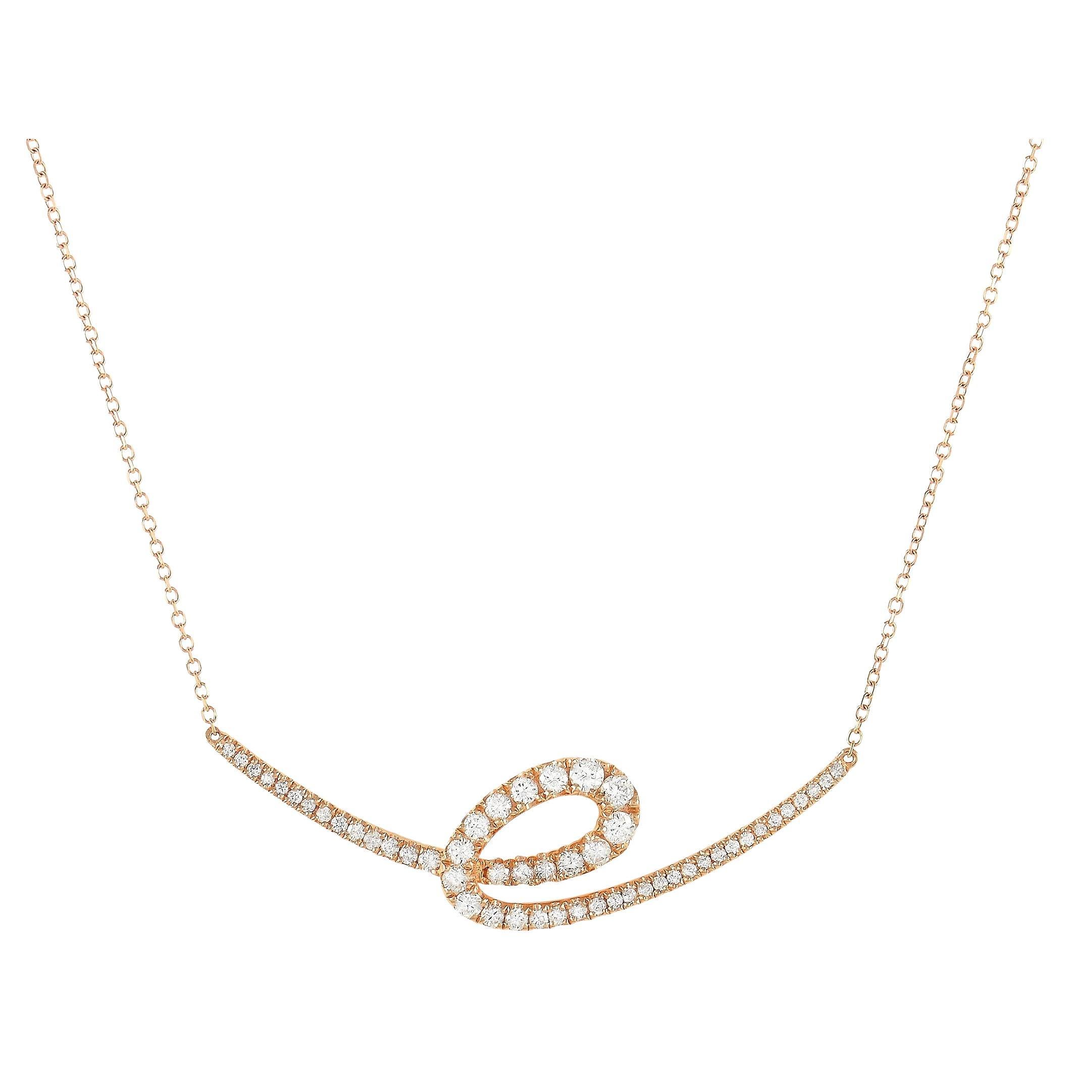 LB Exclusive 14k Rose Gold 0.48 Carat Diamond Necklace