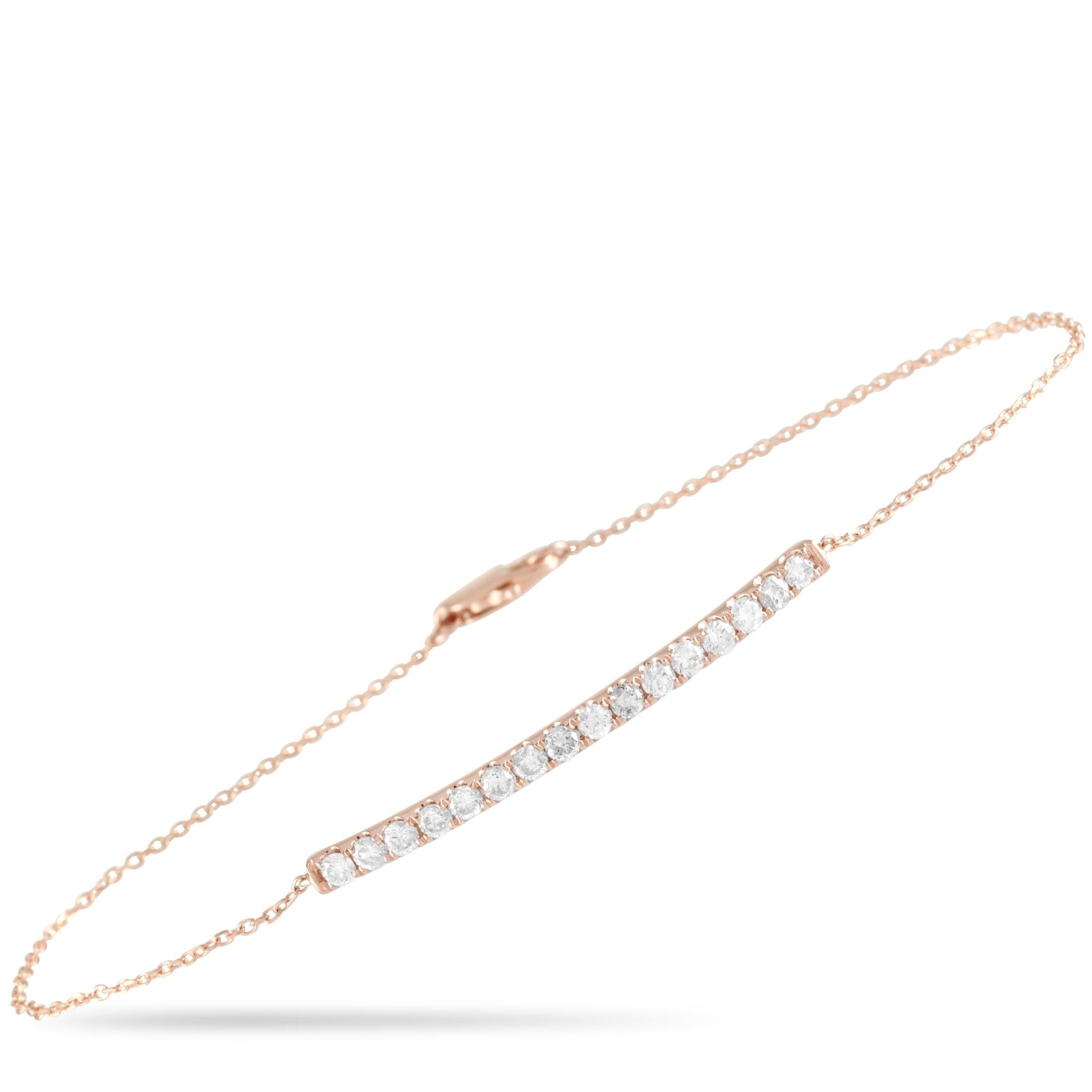 LB Exclusive 14k Rose Gold 0.50 Carat Diamond Bracelet In New Condition For Sale In Southampton, PA