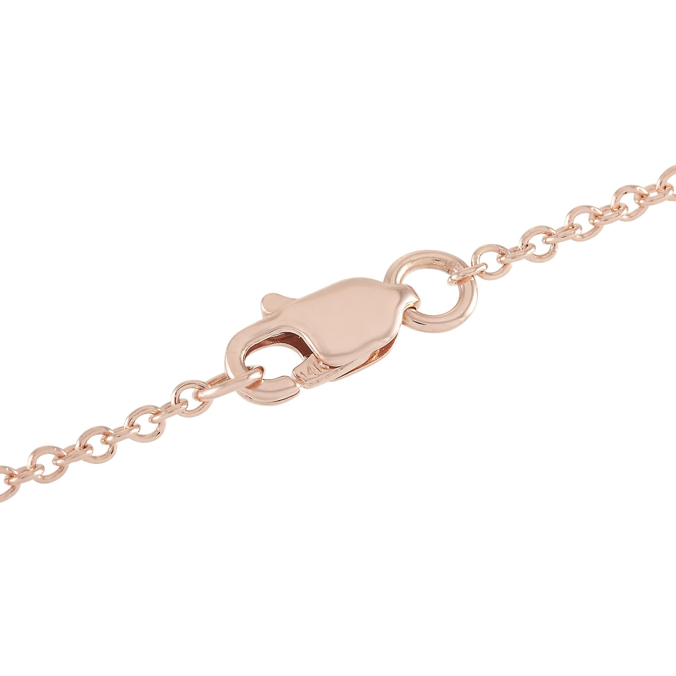 Round Cut LB Exclusive 14K Rose Gold 0.50 Ct Diamond Bracelet For Sale