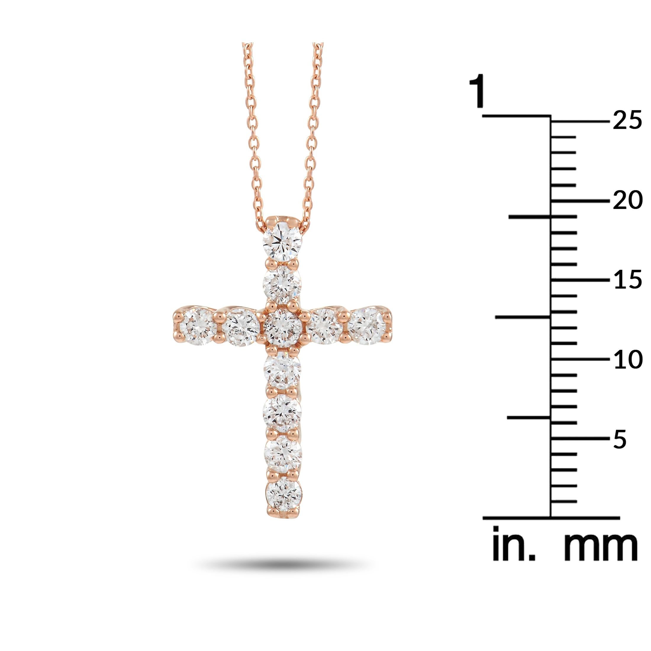 LB Exclusive 14K Rose Gold 0.52ct Diamond Necklace In New Condition In Southampton, PA