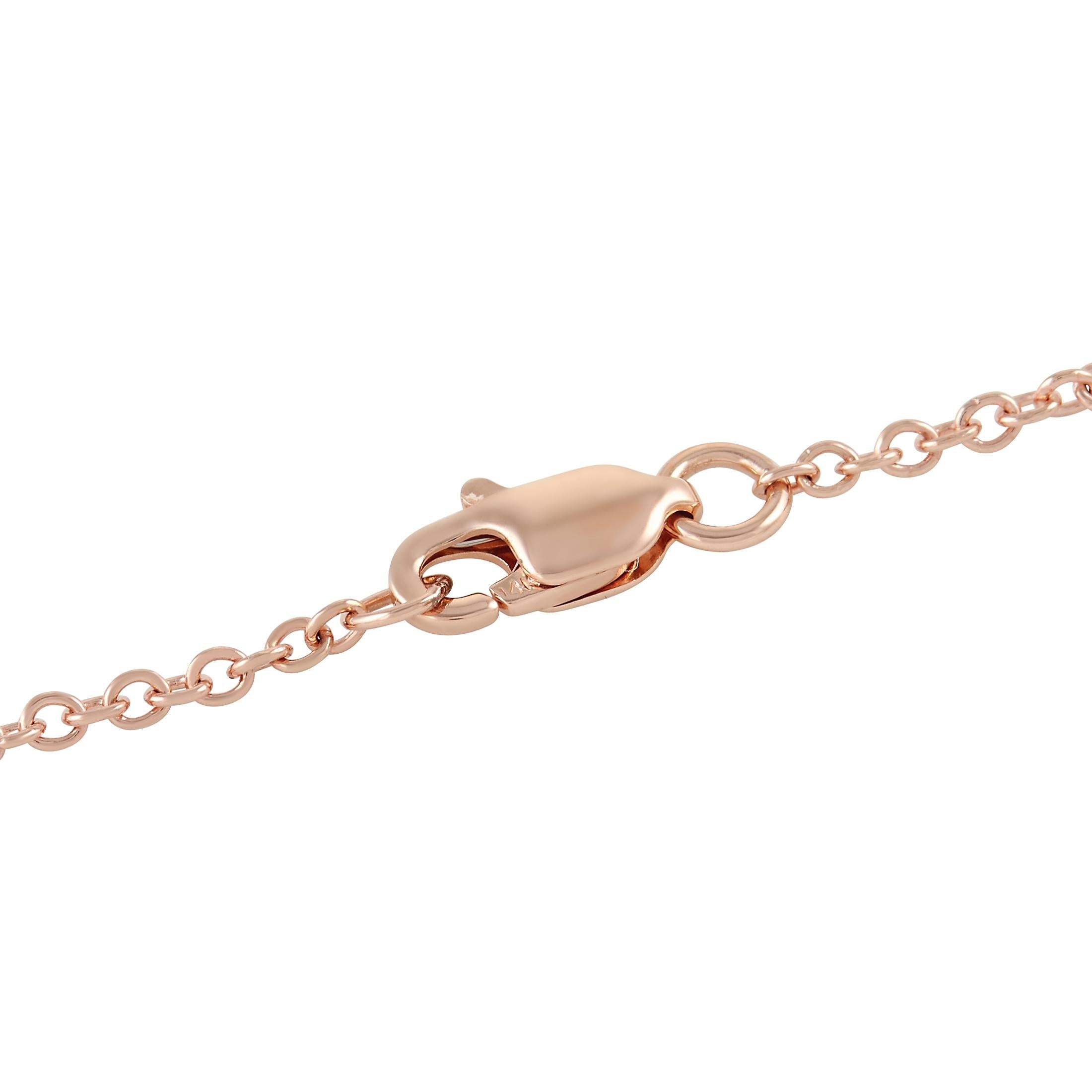 Taille ronde LB Exclusive Bracelet en or rose 14 carats avec diamants 0,55 carat en vente