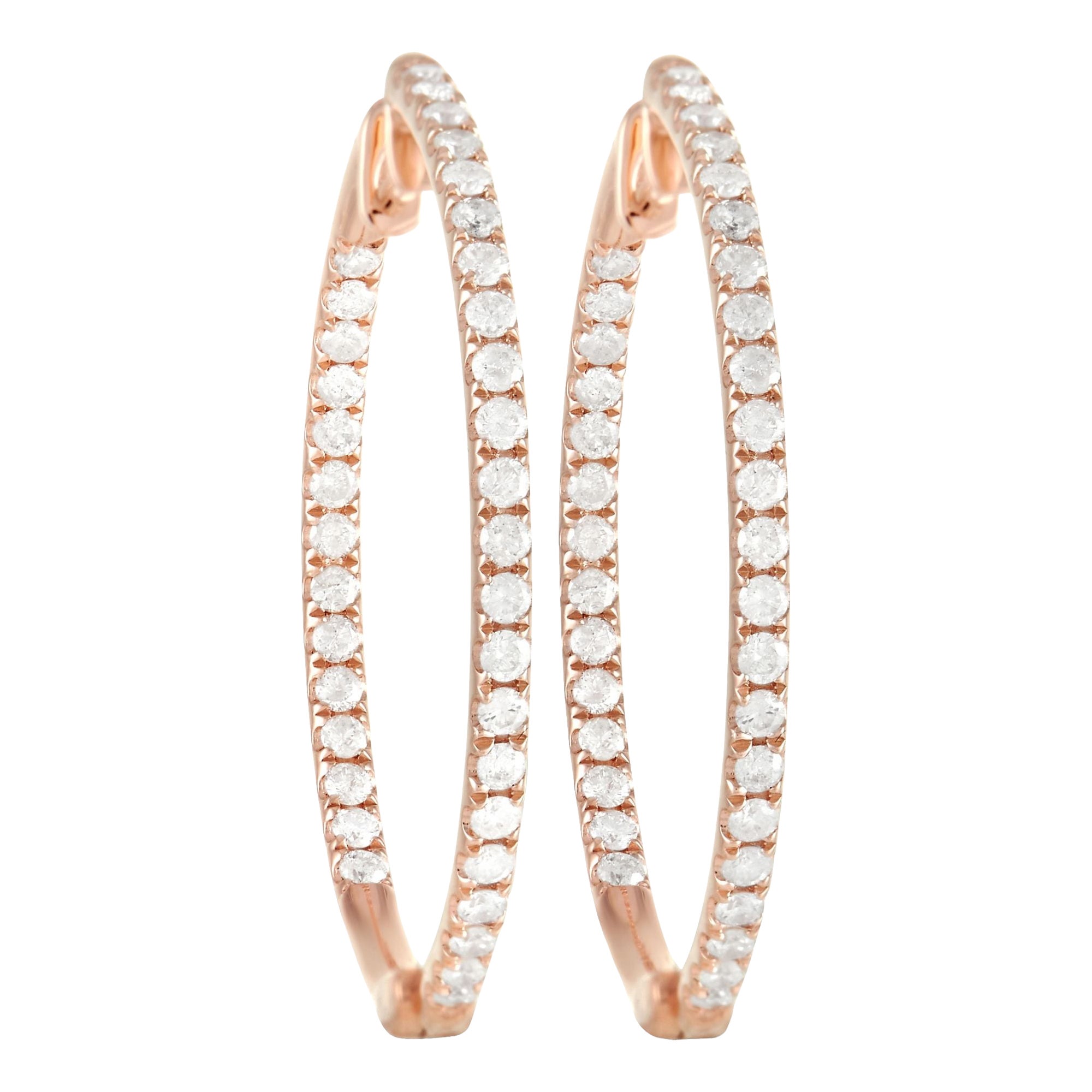 LB Exclusive - Boucles d
oreilles en or rose 14k avec 1,0 carat de diamant