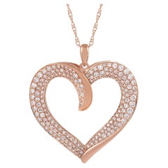 Collana con ciondolo a forma di cuore in oro rosa 14K da 1,00 carati di LB Exclusive