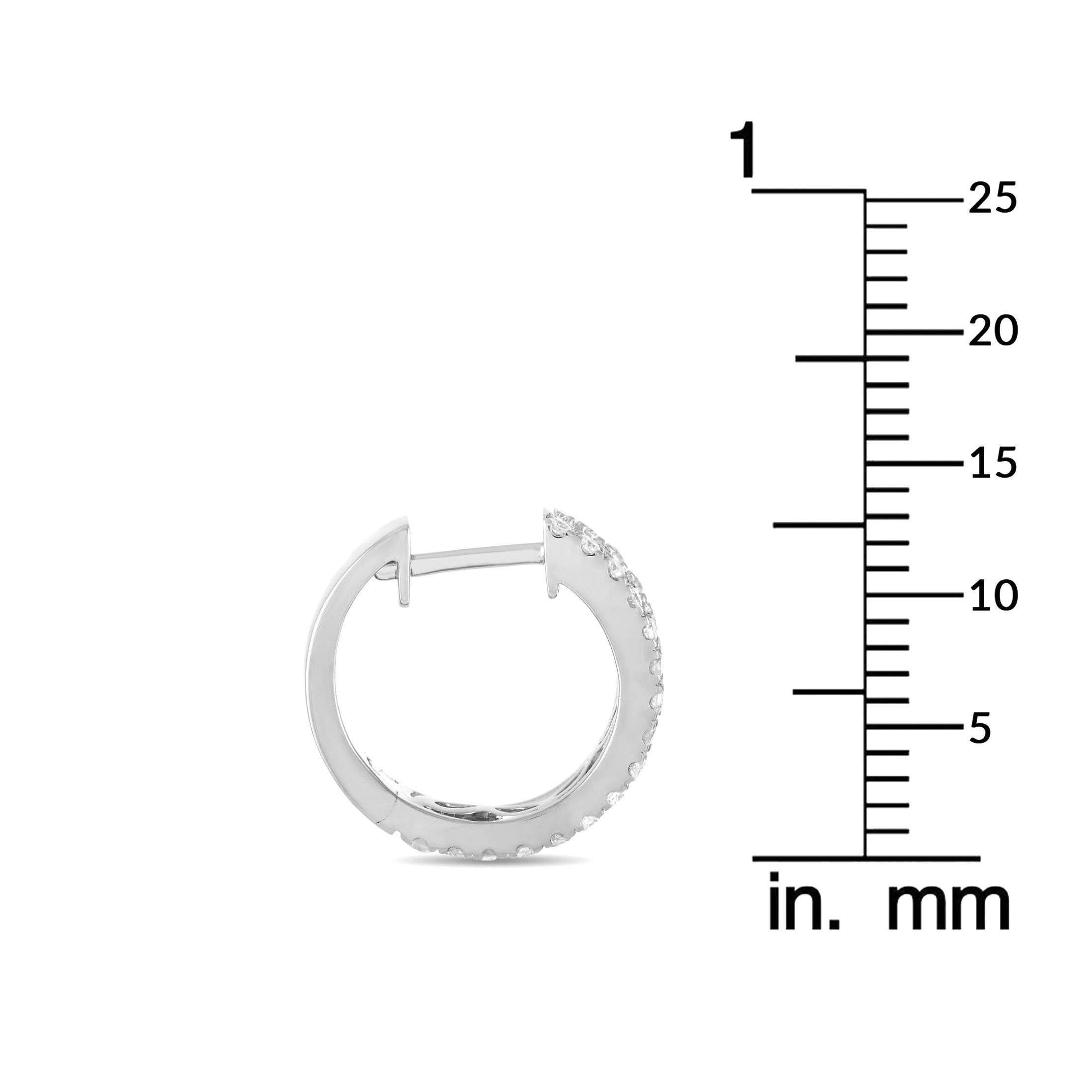 Round Cut Lb Exclusive 14k Rose Gold 1.0 Carat Diamond Hoop Earrings For Sale