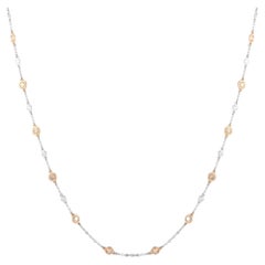LB Exclusive 14K White and Rose Gold 3.76ct Diamond Station Necklace