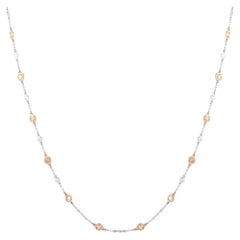 LB Exclusive 14K White and Rose Gold 3.76ct Diamond Station Necklace