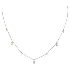LB Exclusive 14K White and Yellow Gold 0.20ct Diamond Station Necklace