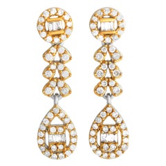 LB Exclusive 14K Weiß- und Gelbgold 0,35ct Diamant-Baumel-Ohrringe