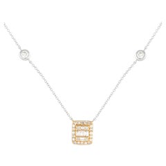 LB Exclusive 14K White and Yellow Gold 0.35ct Diamond Necklace PN14815