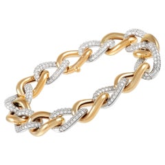 LB Exklusives Armband aus 14 Karat Weiß- und Gelbgold mit 4,69 Karat Diamanten